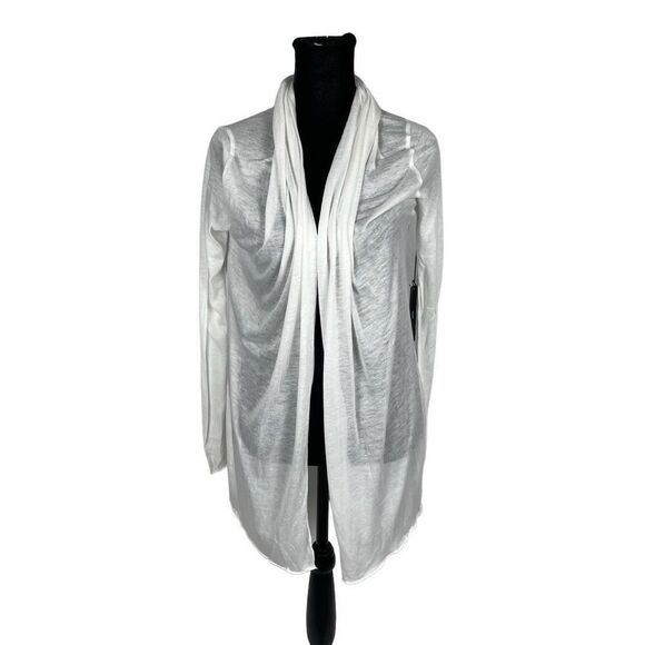 BCBGMaxAzria NWT White Gauzy Knit Open Front Cardigan - Women’s XS - Picture 1 of 6